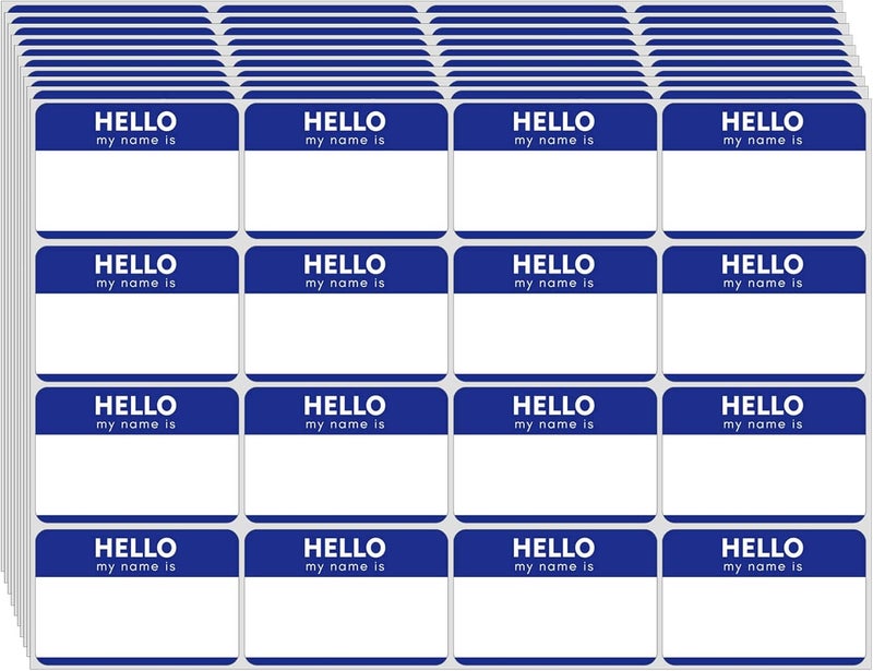 Zacool 480 Pcs Name Tag Stickers (3"x 2") Blue Hello My Name is Stickers Identification Badges, Easy Peel and Stick Name Tags for Themed Party, Family, Home, School, Office, Conferences - Image 1